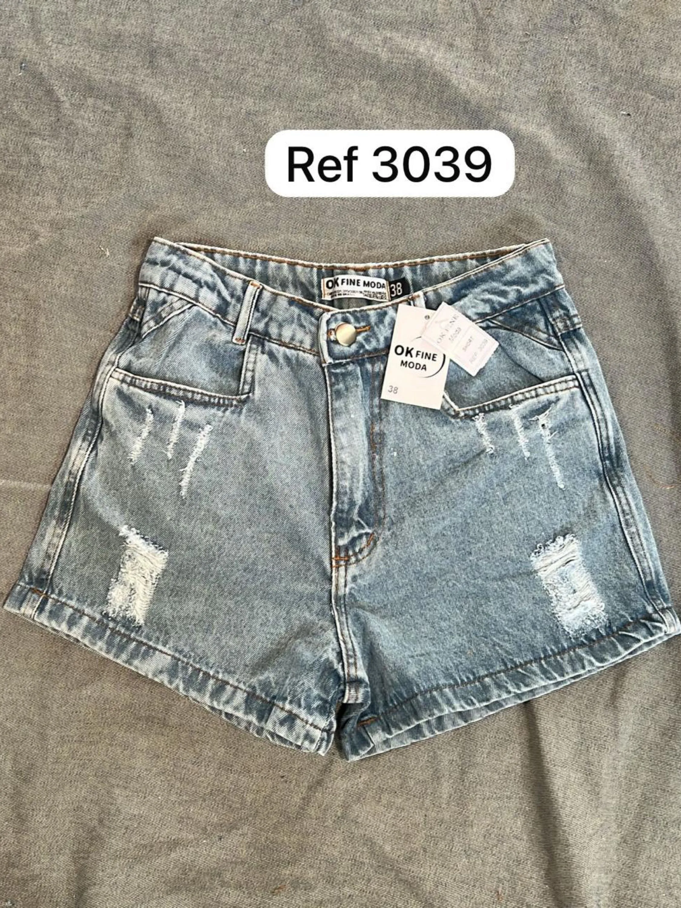 3039 shorts jeans rasgados feminino