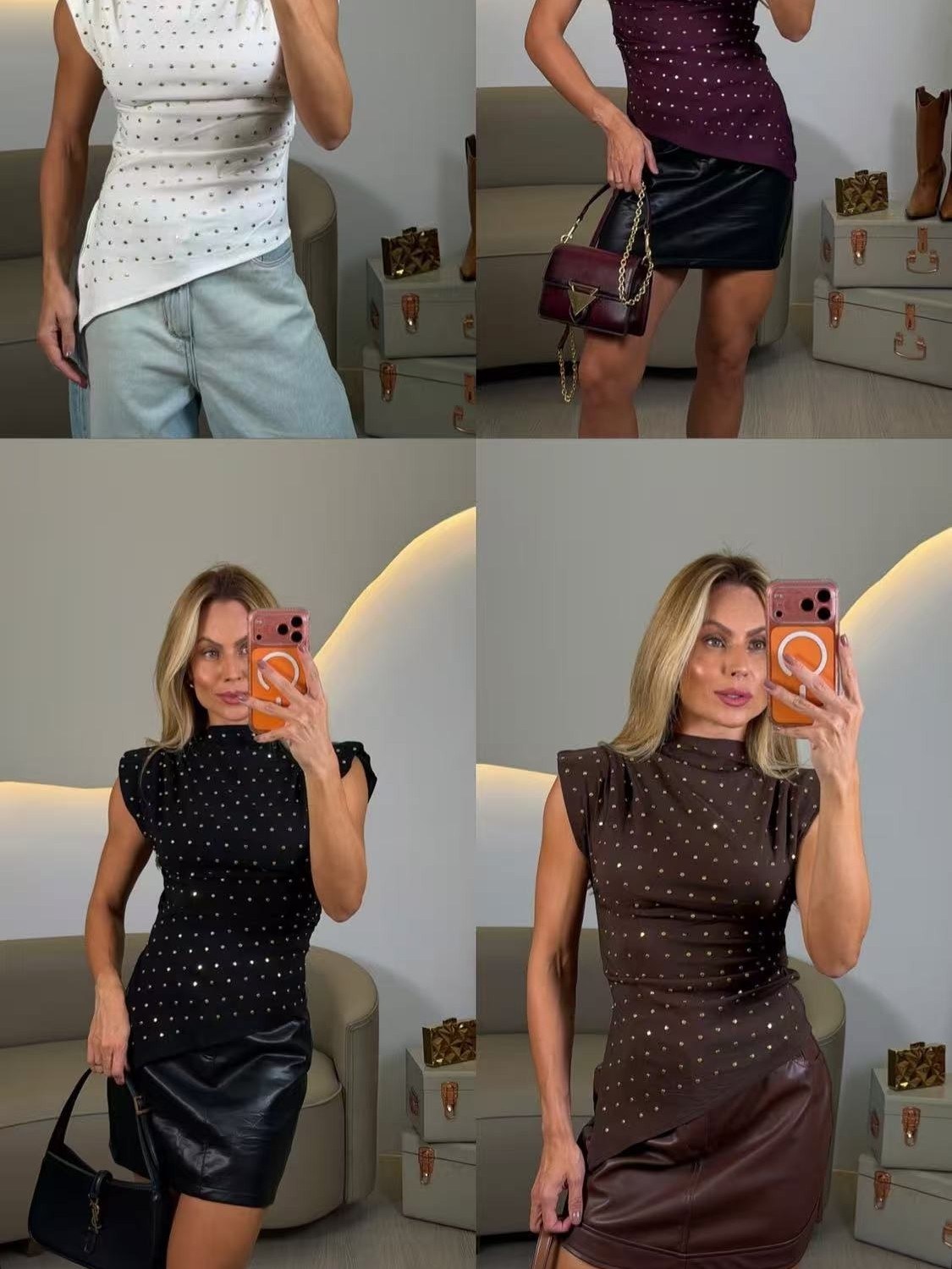 Blusa feminina sem manga