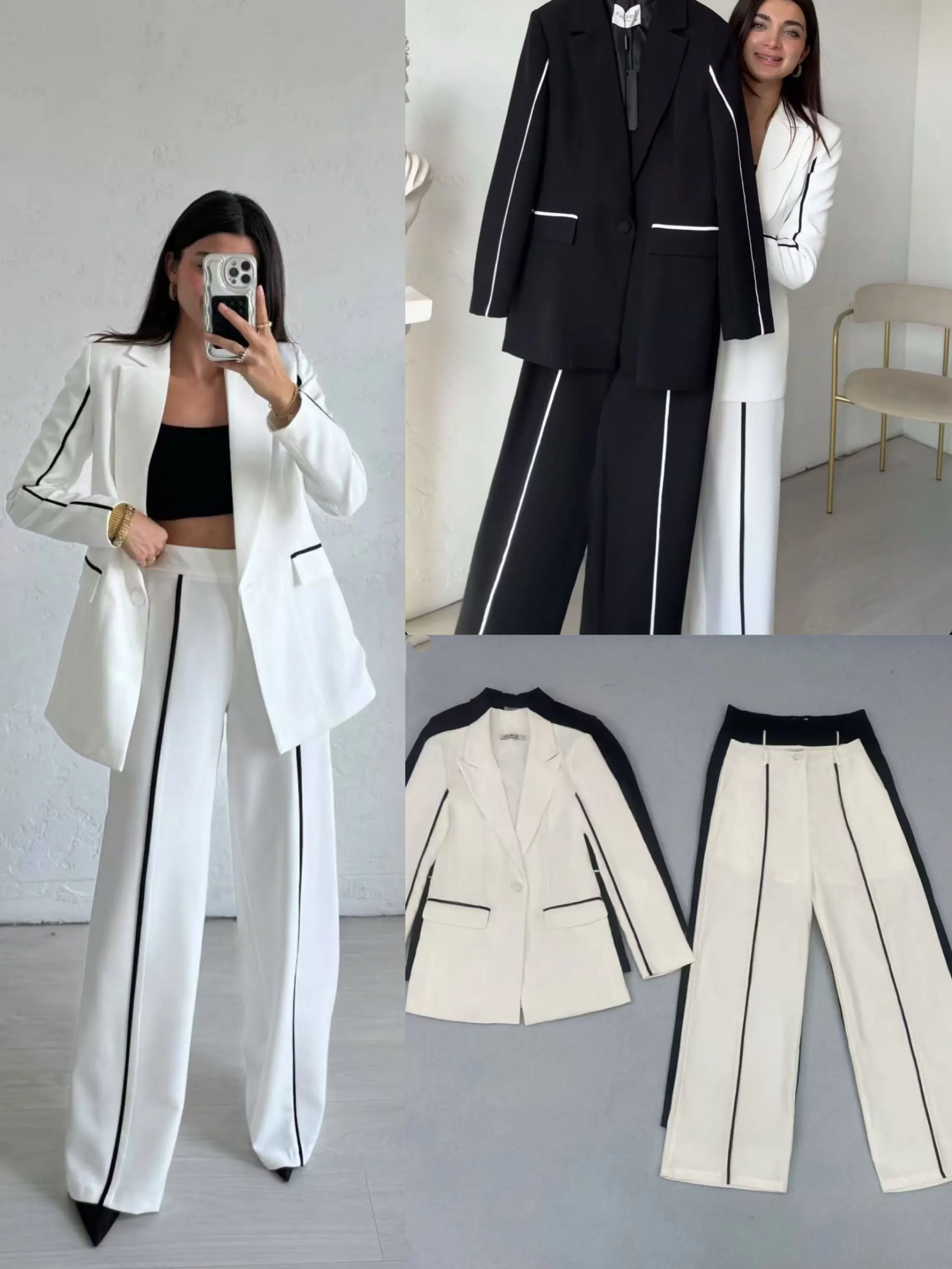 Conjunto blazer com calça feminina