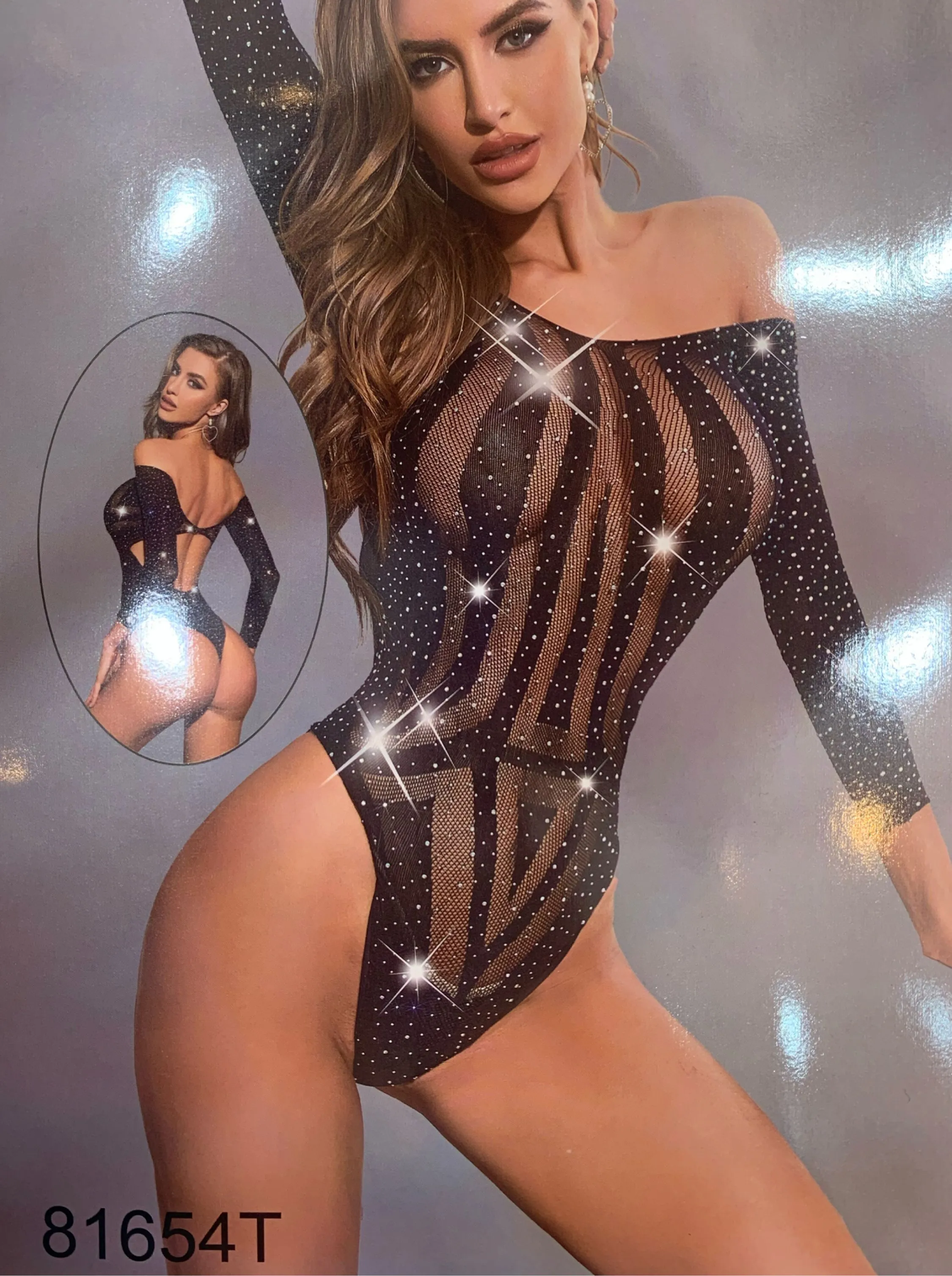 Sexy body vestido telinha  com brilho (81654T) tendência  gringa