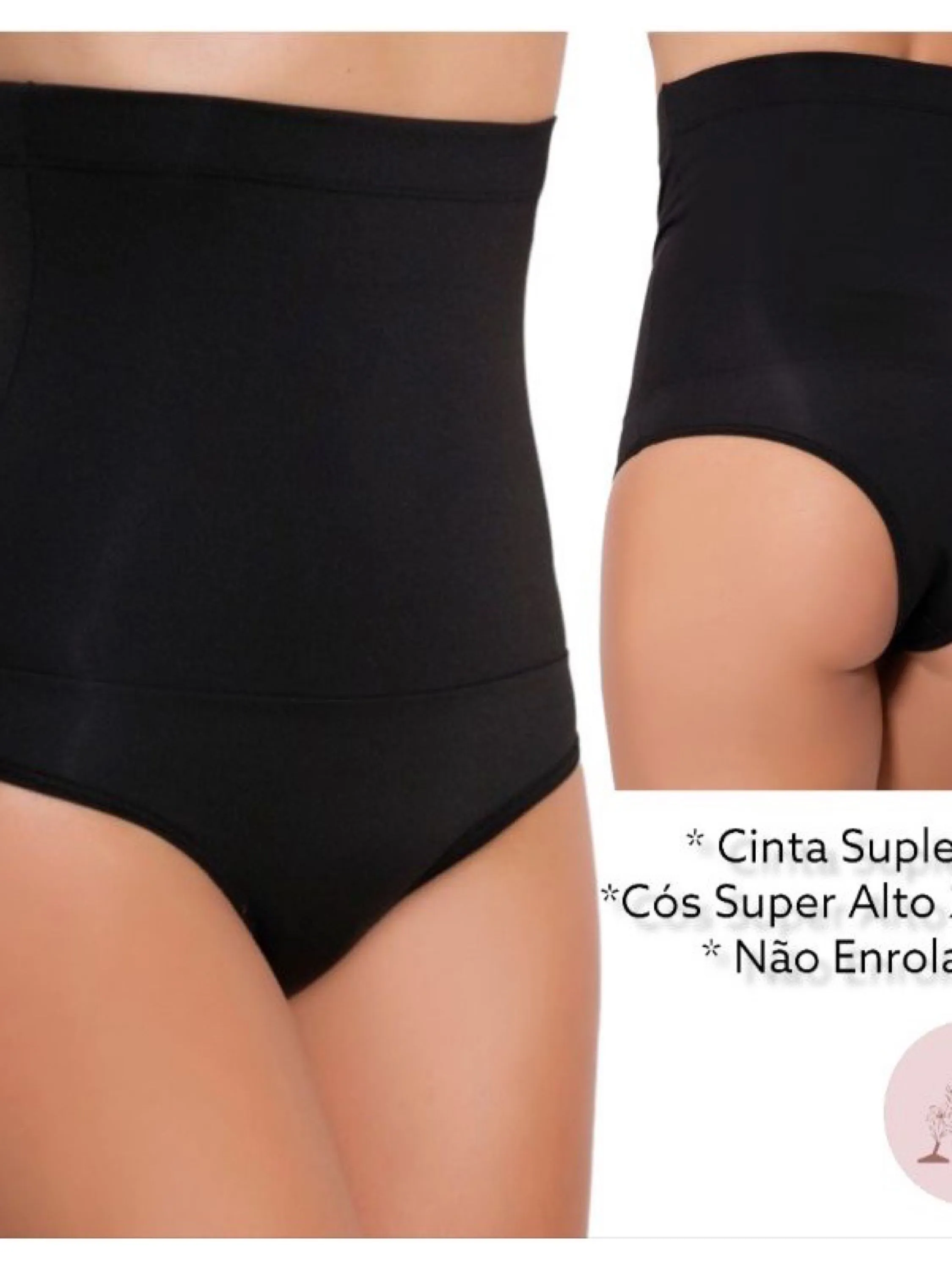 Calcinha Cinta Modeladora Cós Super Alto 24cm Levanta Bumbum Reforçada Aperta Modela e Disfarça