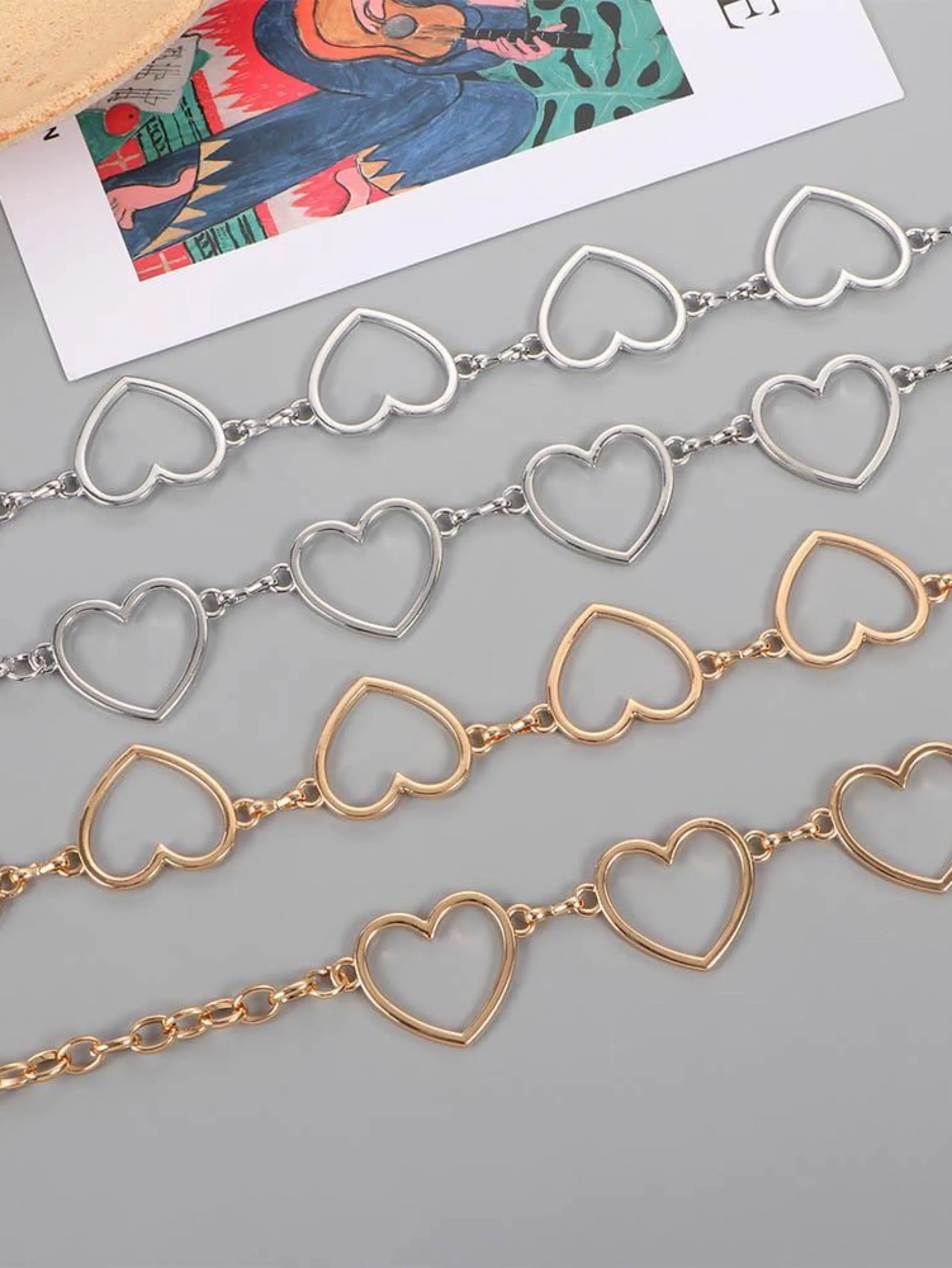 TYLER Cintura Corrente De Moda Love Heart Hollow Metal Feminina