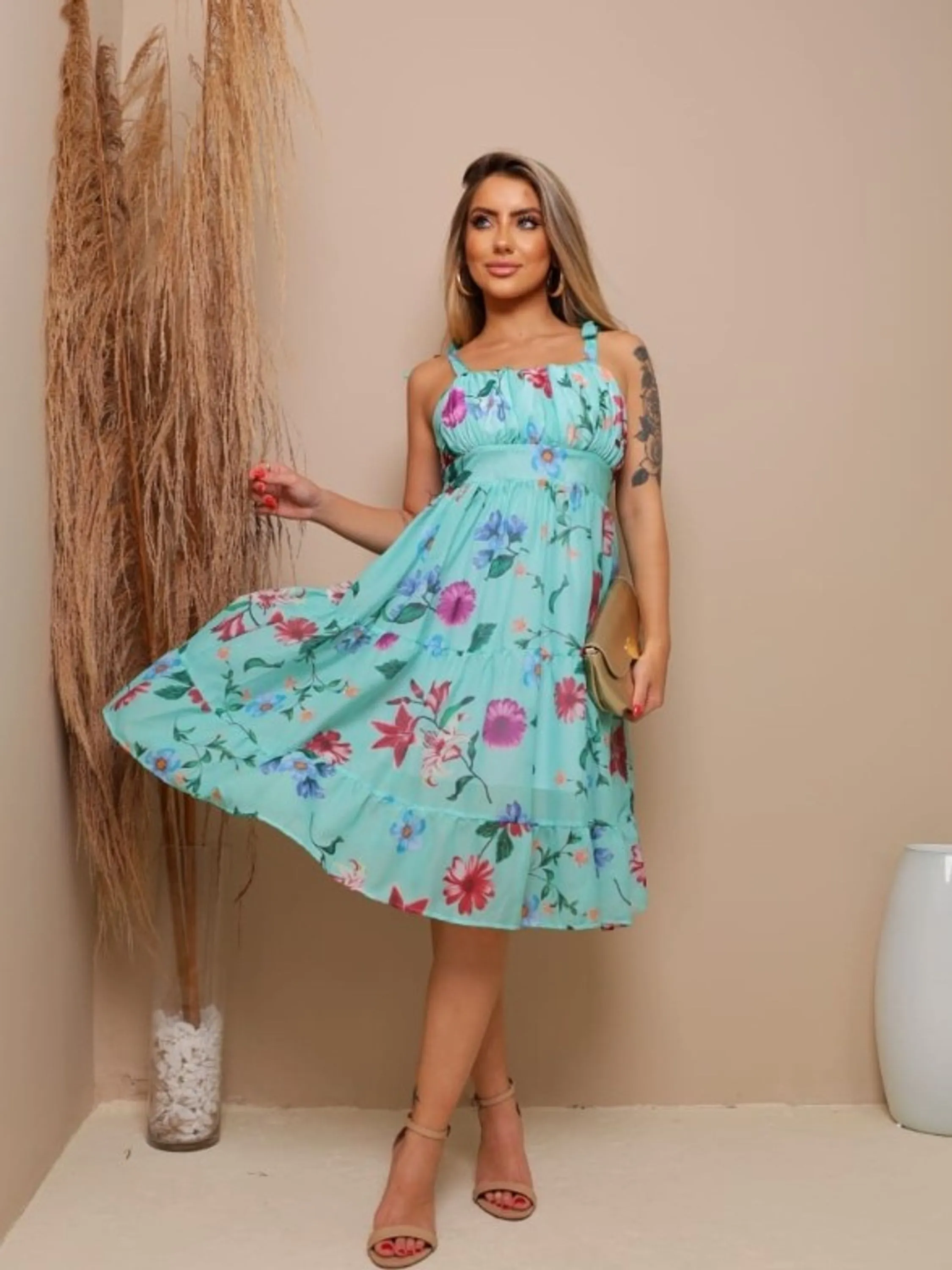 Vestido feminino alcinha estampado (127)
