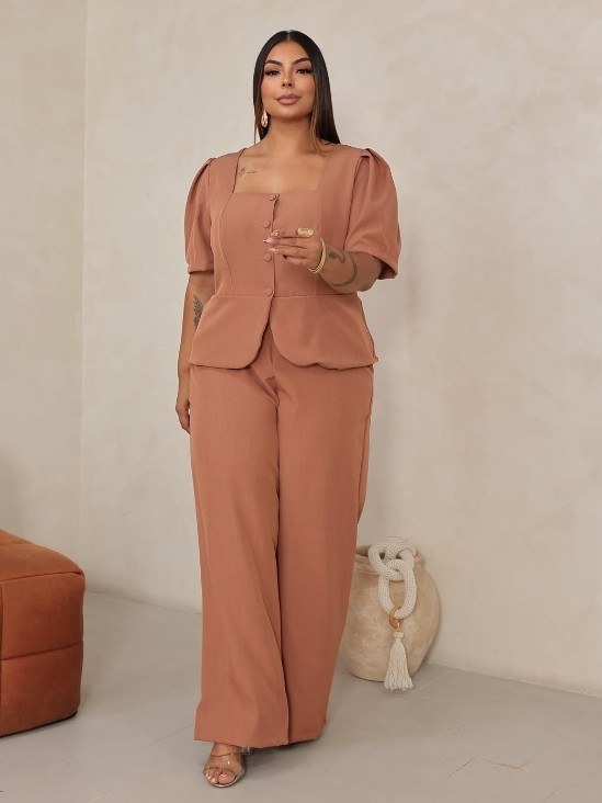 Conjunto feminino Plus size calça e blusinha (150)