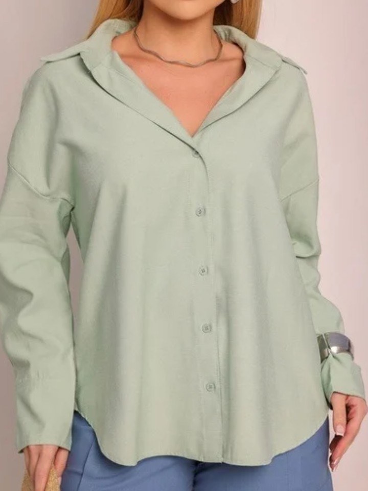 Camisa feminina Oversized manga longa (193)