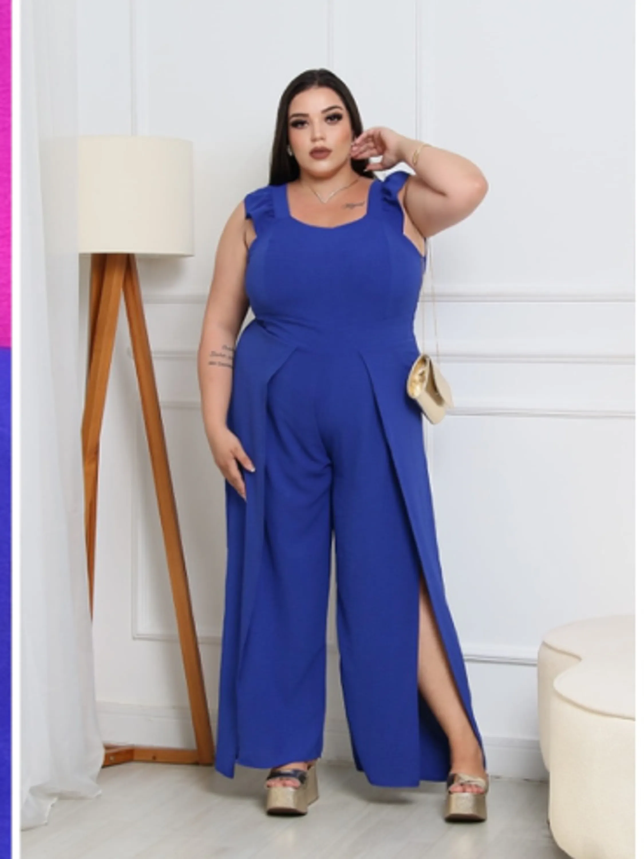 Macacão com fenda Plus size (42)