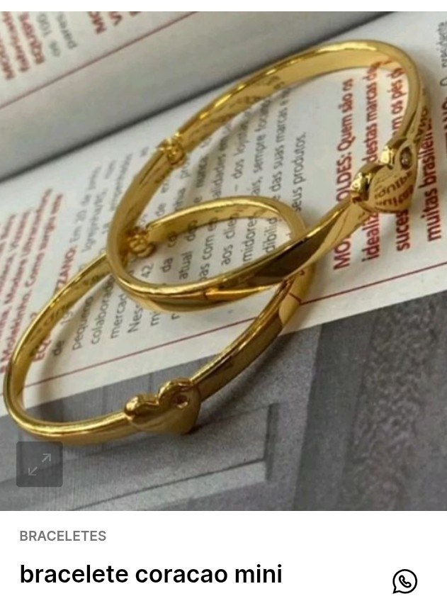 Bracelete Mini coração Semi Joia banhado a ouro