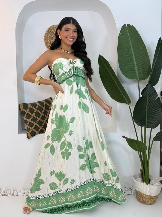 Vestido longo feminino com múltipla forma de amarrar (157)