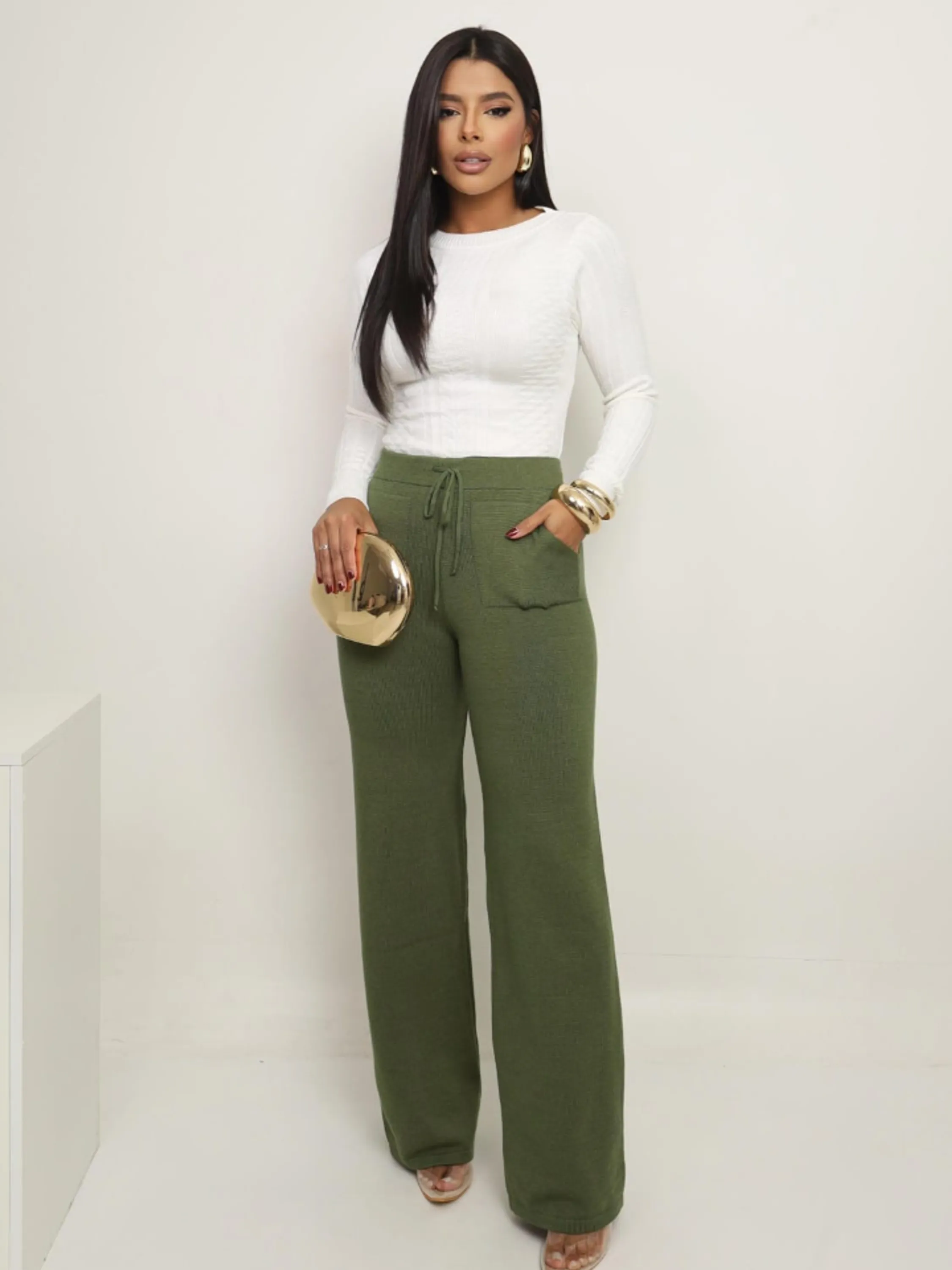 Calça Pantalona feminina fio modal (107)
