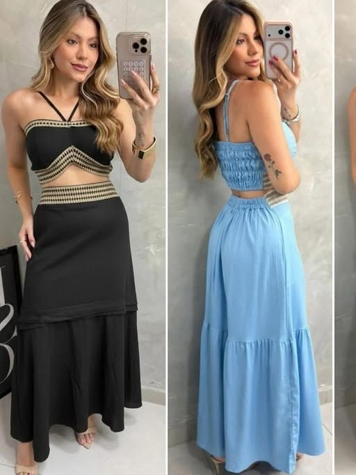 Conjunto feminino cropped e saia (14)