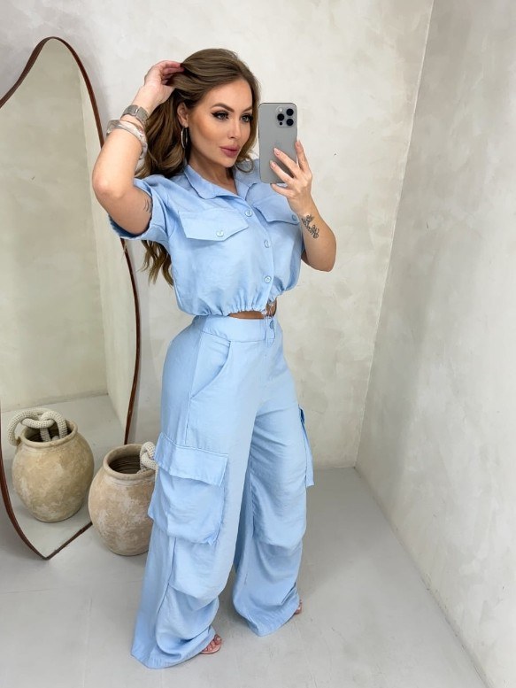 Conjunto feminino Calça pantalons e blusinha (113)