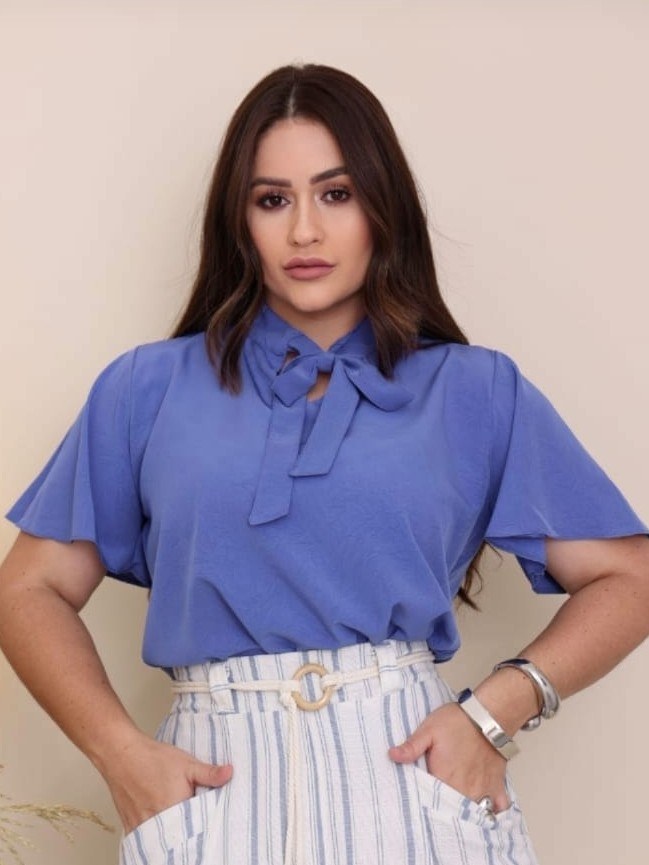 Blusinha com lacinho feminino tecido Lolis (160)