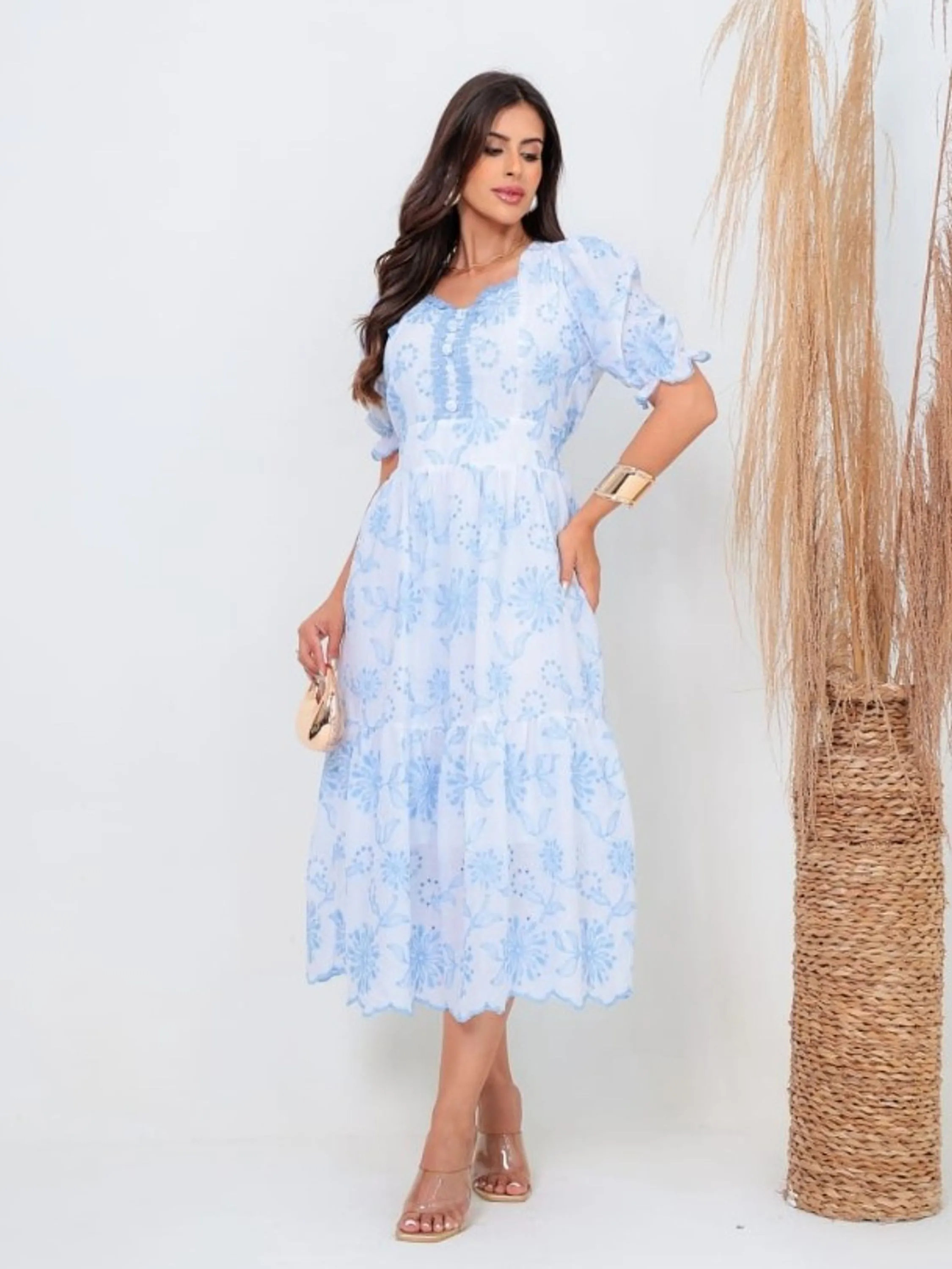 Vestido Midi feminino de lese sem bojo (147)