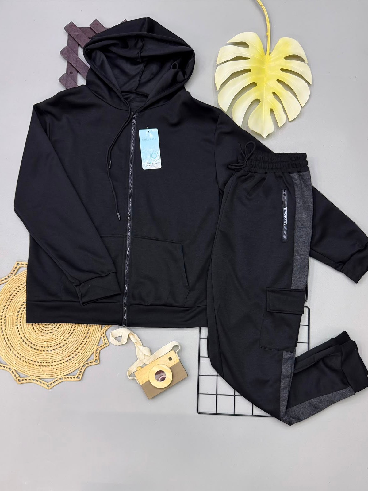 Conjunto Moletom fino masculino com touca