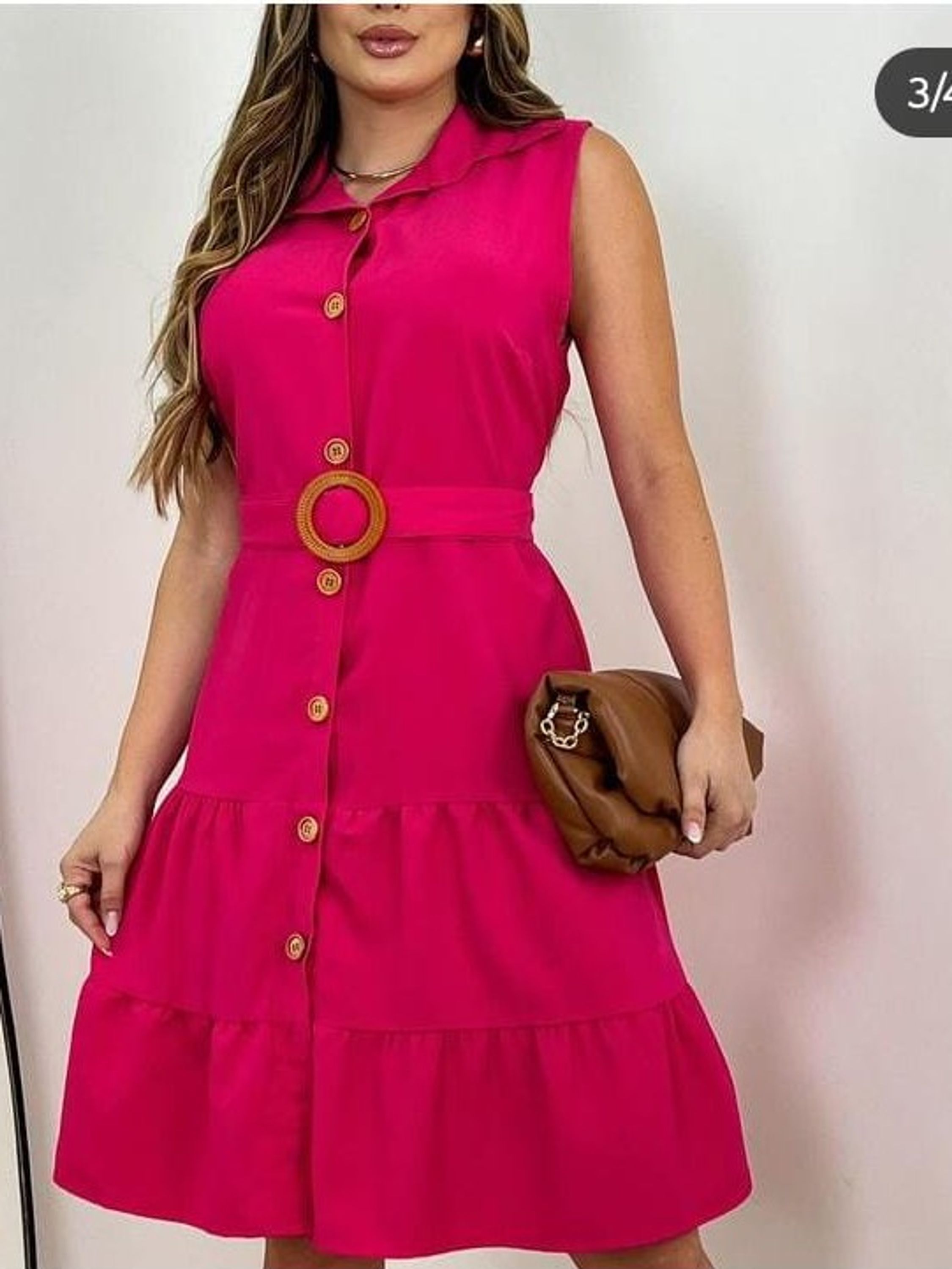 Vestido feminino com cinto :Obs: tecido sensorial