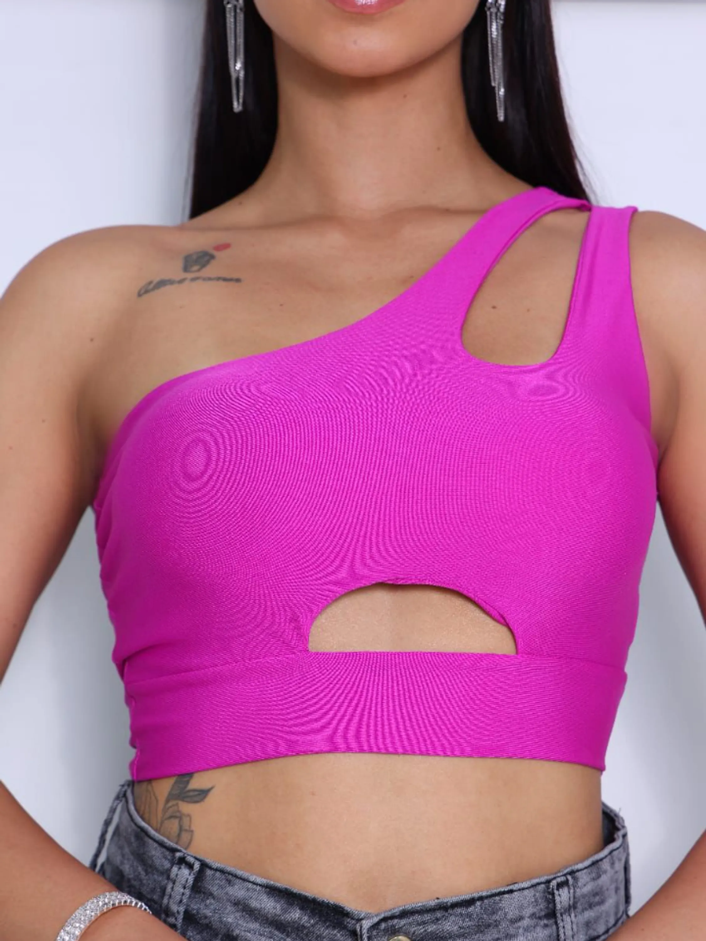 Cropped feminino com bojo tamanho único