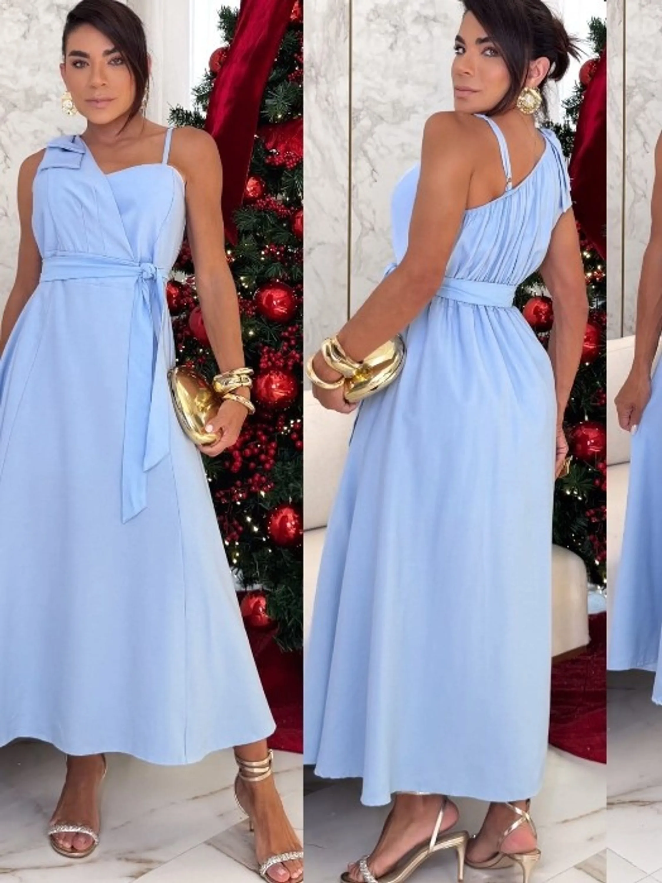 Vestido Midi feminino tecido sensorial Marrant (150)