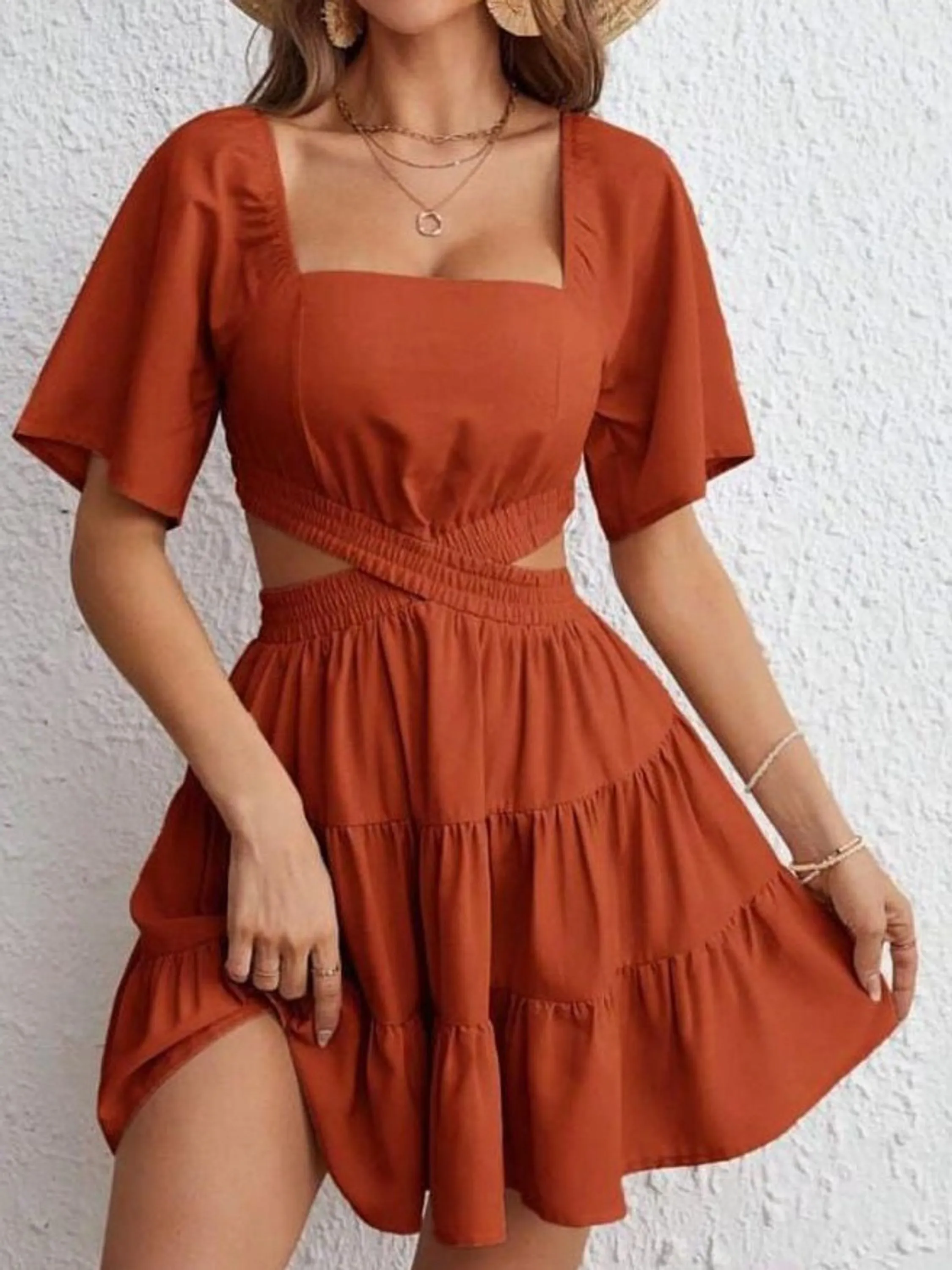 Vestido feminino tamanho único veste até 42 tecido sensorial marrant