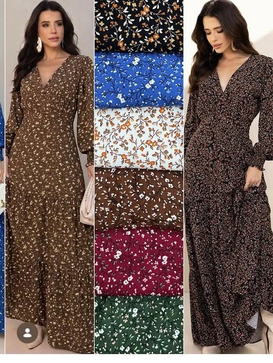 Vestido estampado longo com bojo (14)