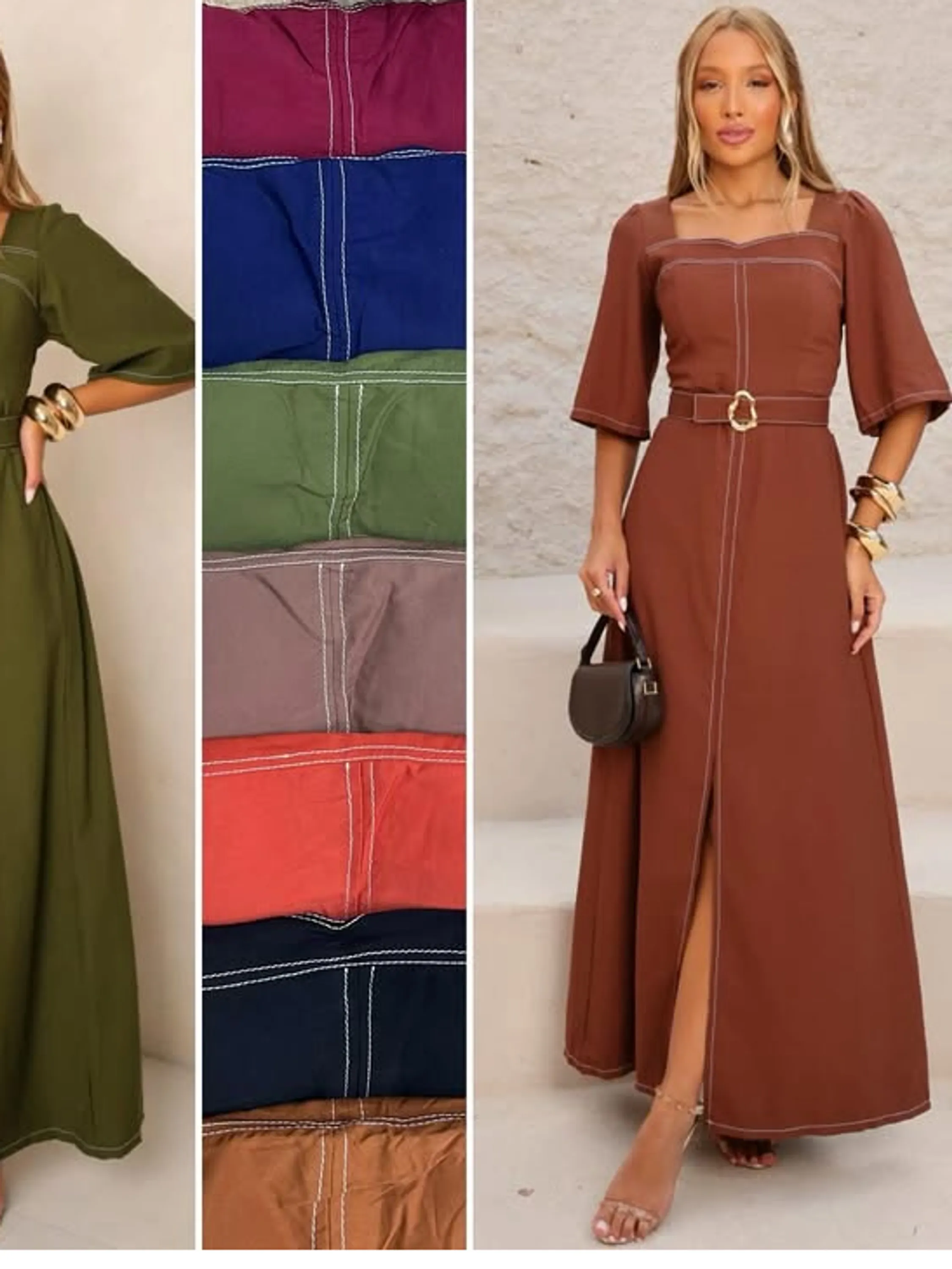 Vestido feminino tecido sensorial com cinto (14)