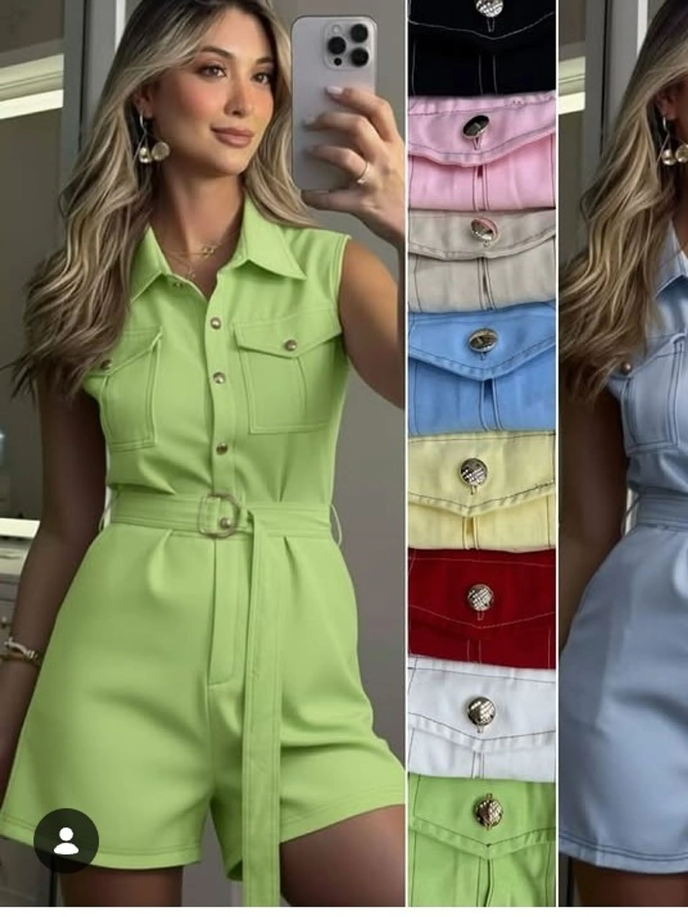 Macaquinho de shorts feminino com cinto (14)