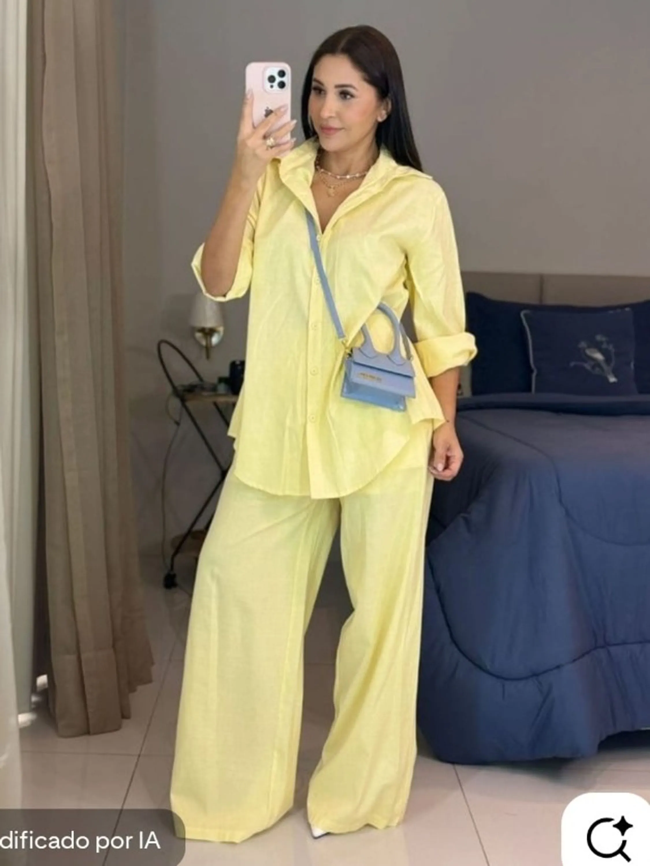 Conjunto feminino calça Pantalona e camisa (134)