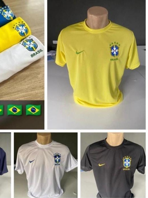 Camiseta unissex do Brrasil tecido dryfit