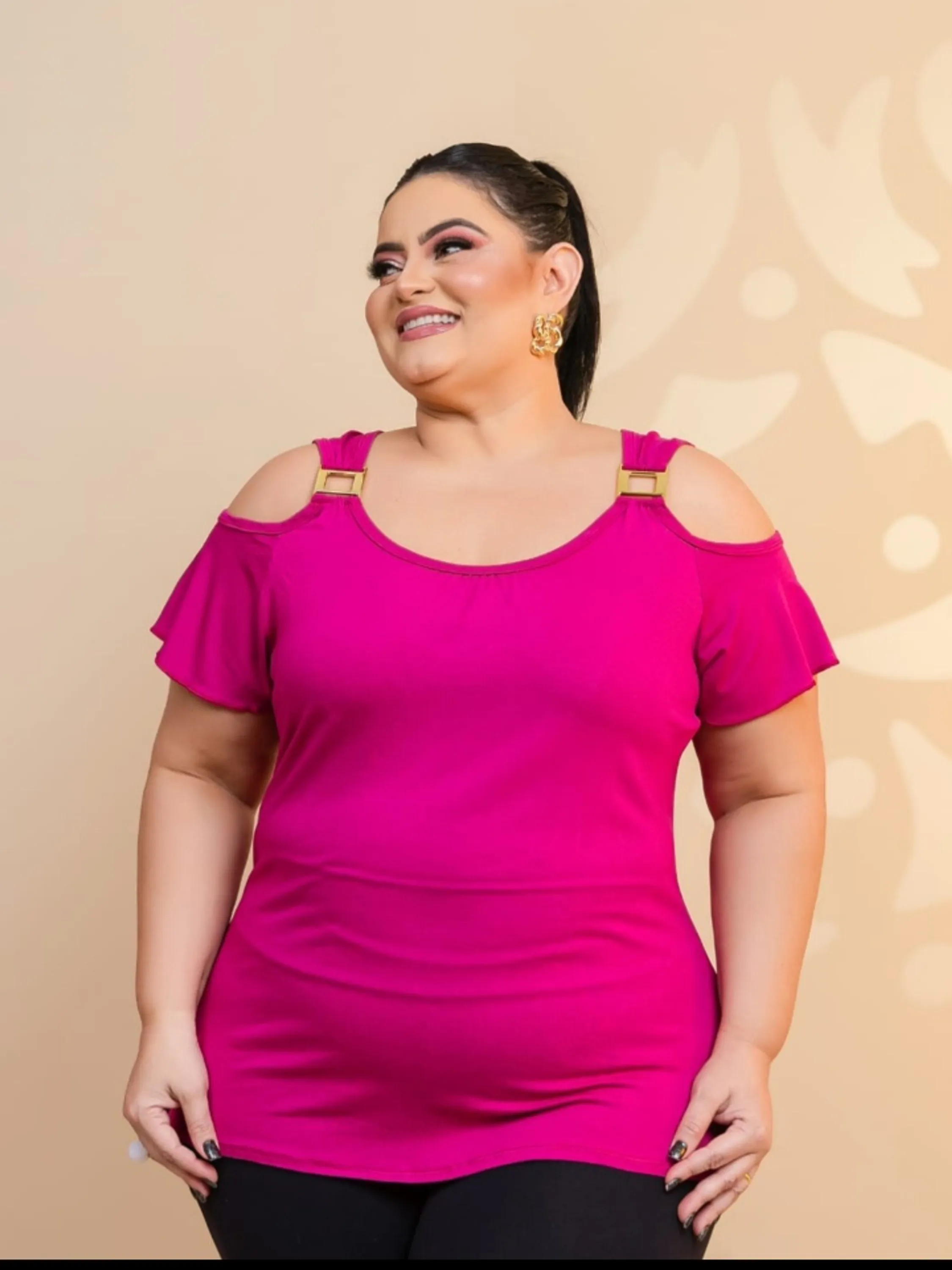 Blusinha cigana Plus size tamanho único,veste 48/52 (40)