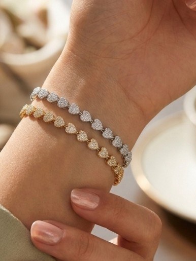 Pulseira Coração Mica Semi Joia Banhada