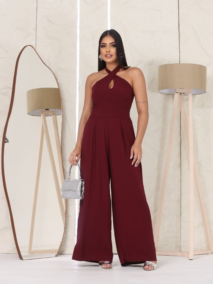 Macacão feminino com bojo e elastex (165)