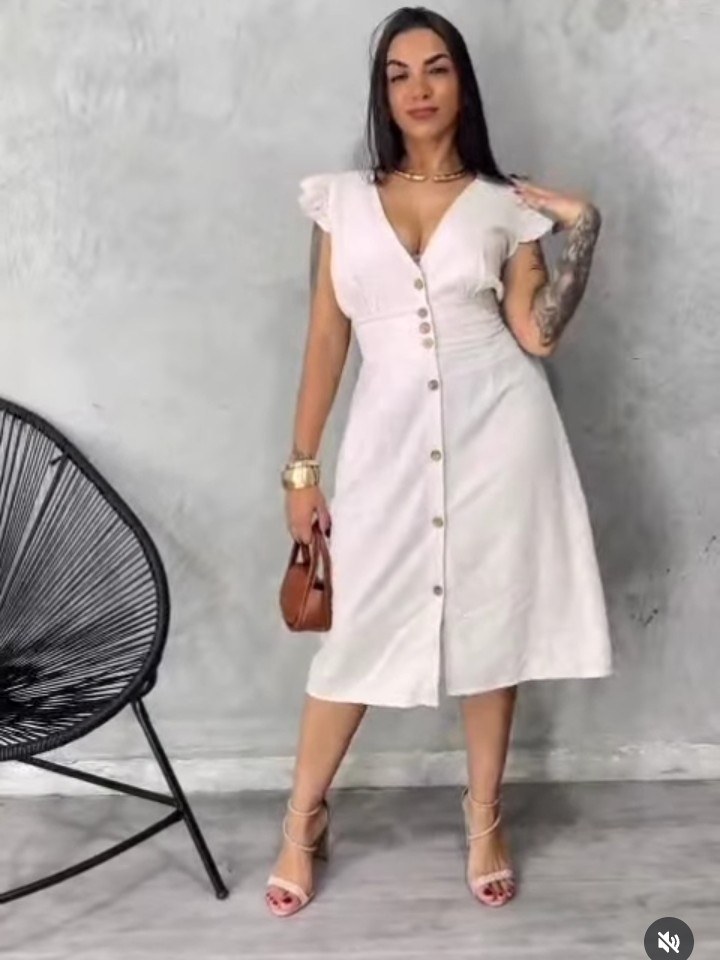 Vestido feminino com botões sem bojo (58)