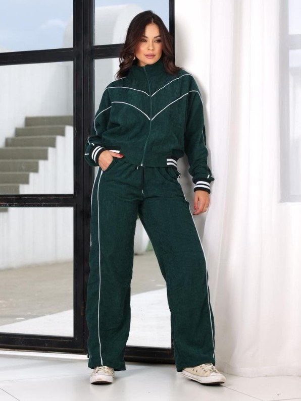 Conjunto feminino calça e blusa com zíper (173)