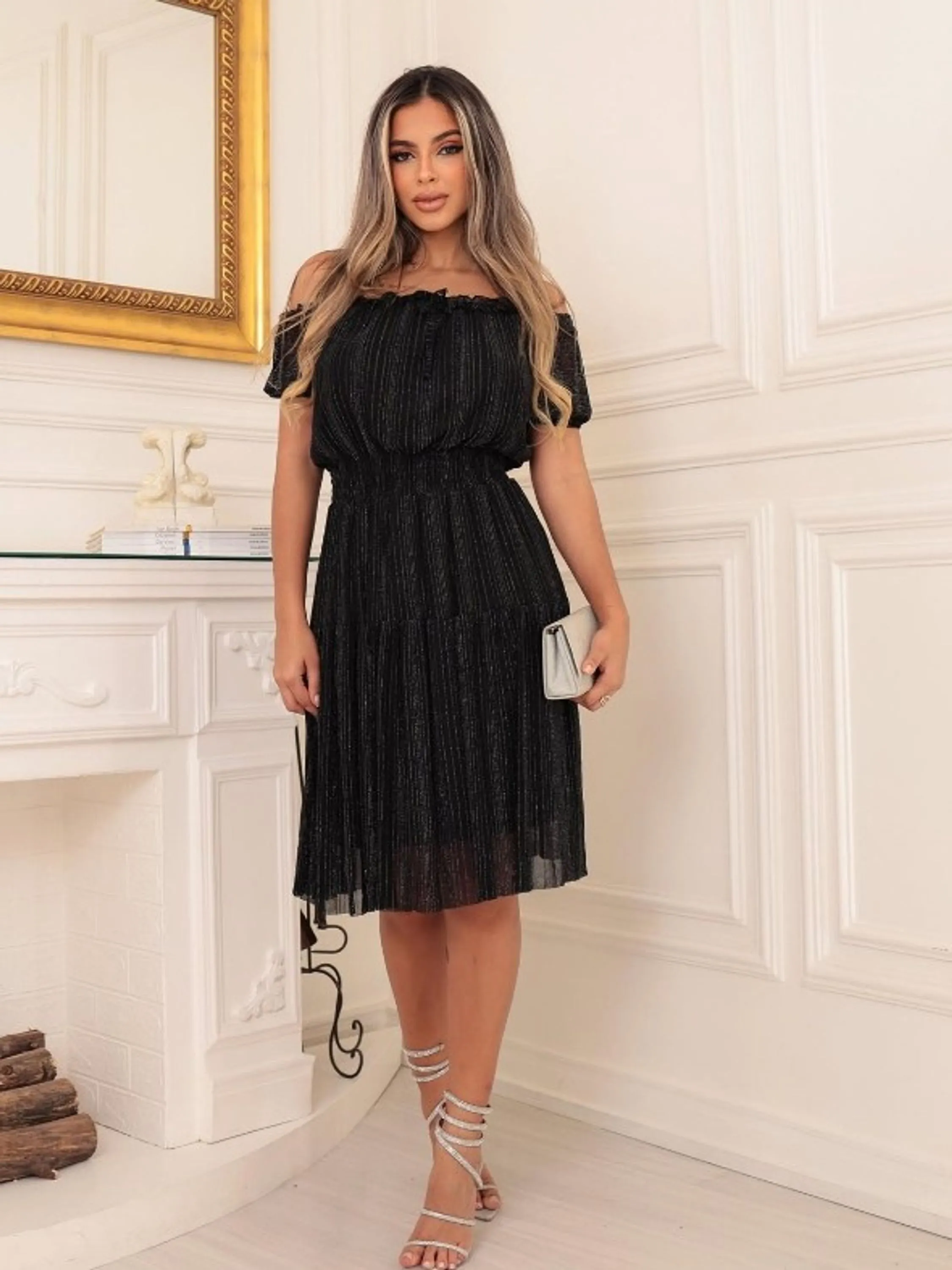 Vestido ciganinha feminino tecido tule (139)