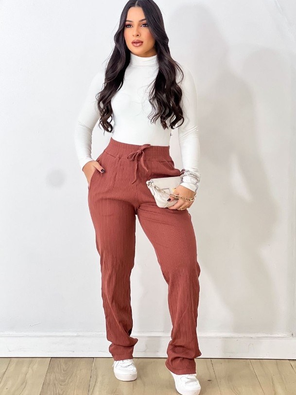 Calça canelada Premium feminina (36)