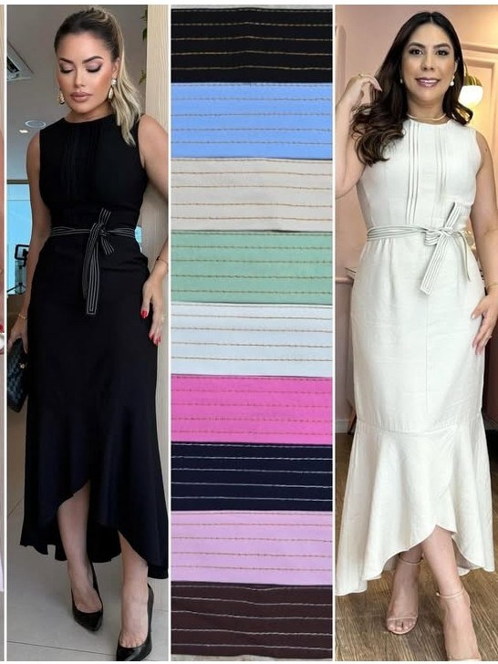 Vestido feminino Midi risca de Giz (14)