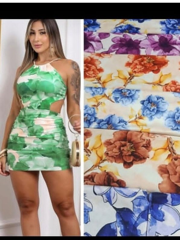 Vestido estampado feminino com bojo (190)