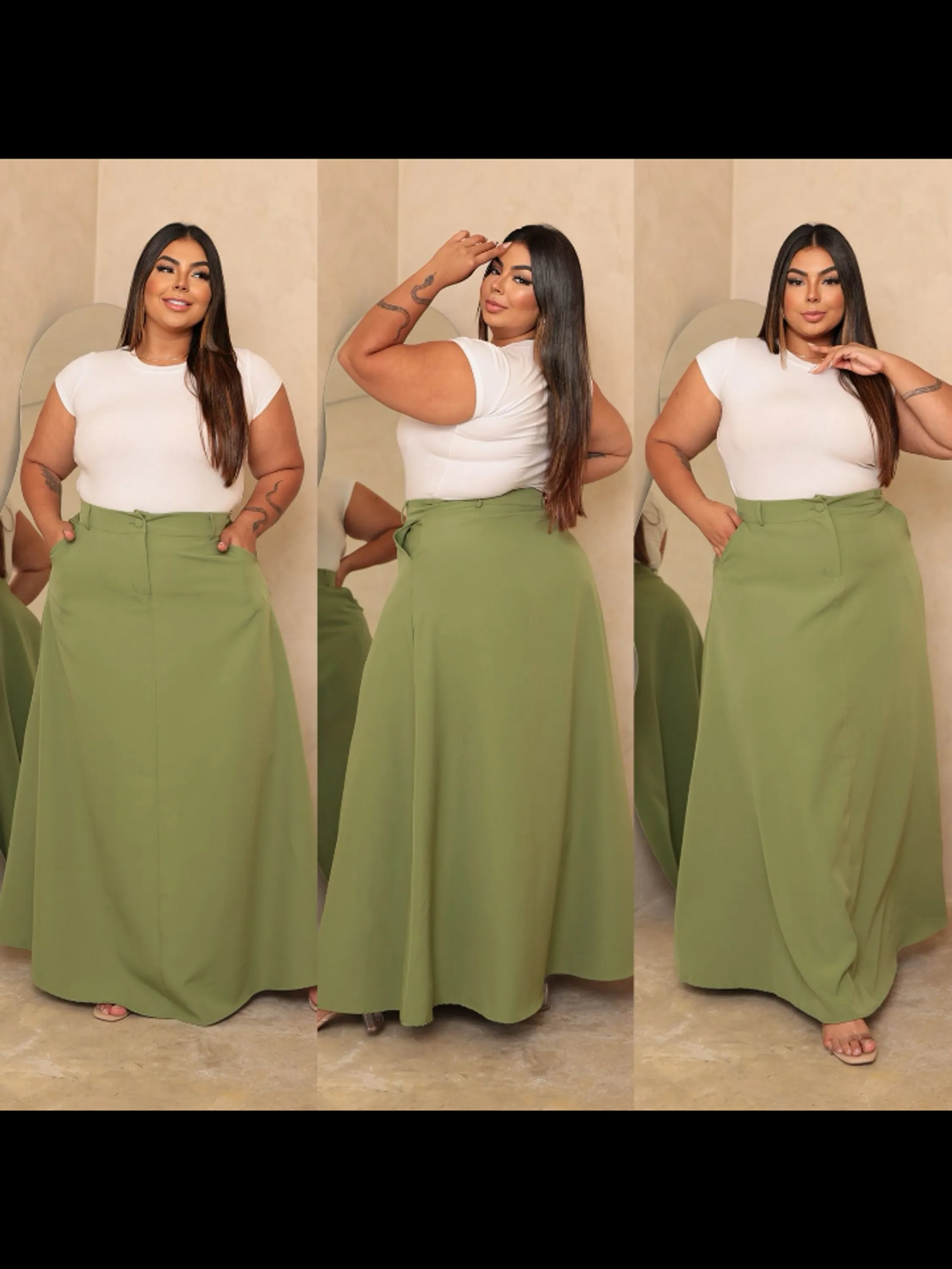 Saia longa feminina Plus size (45)