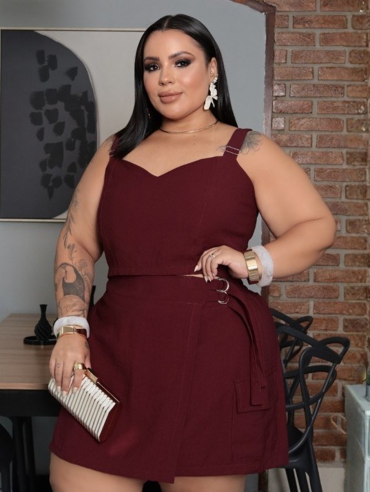 Conjunto feminino Plus size shorts saia e blusinha (181)