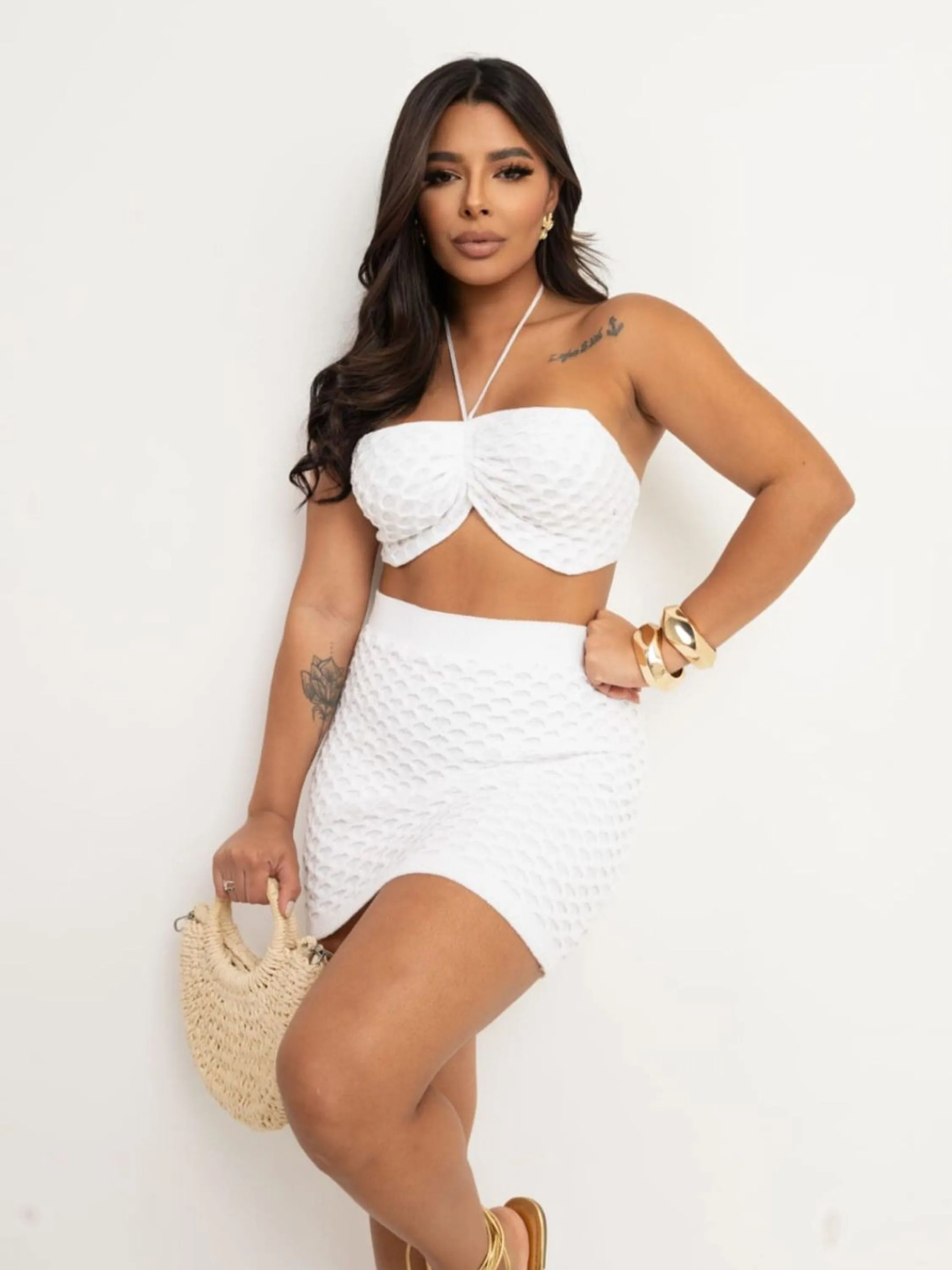 Conjunto feminino tamanho único veste até 42