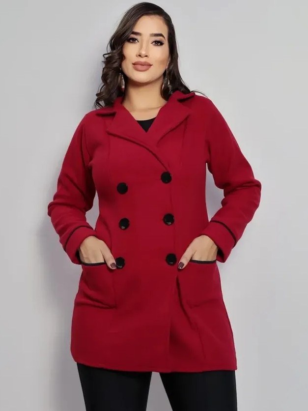 Casaco feminino com bolso funcional (187)