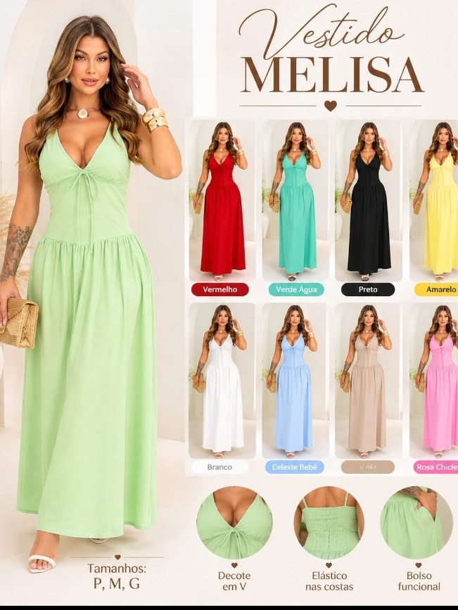 Vestido feminino decote em V e elastex nas costas (02)