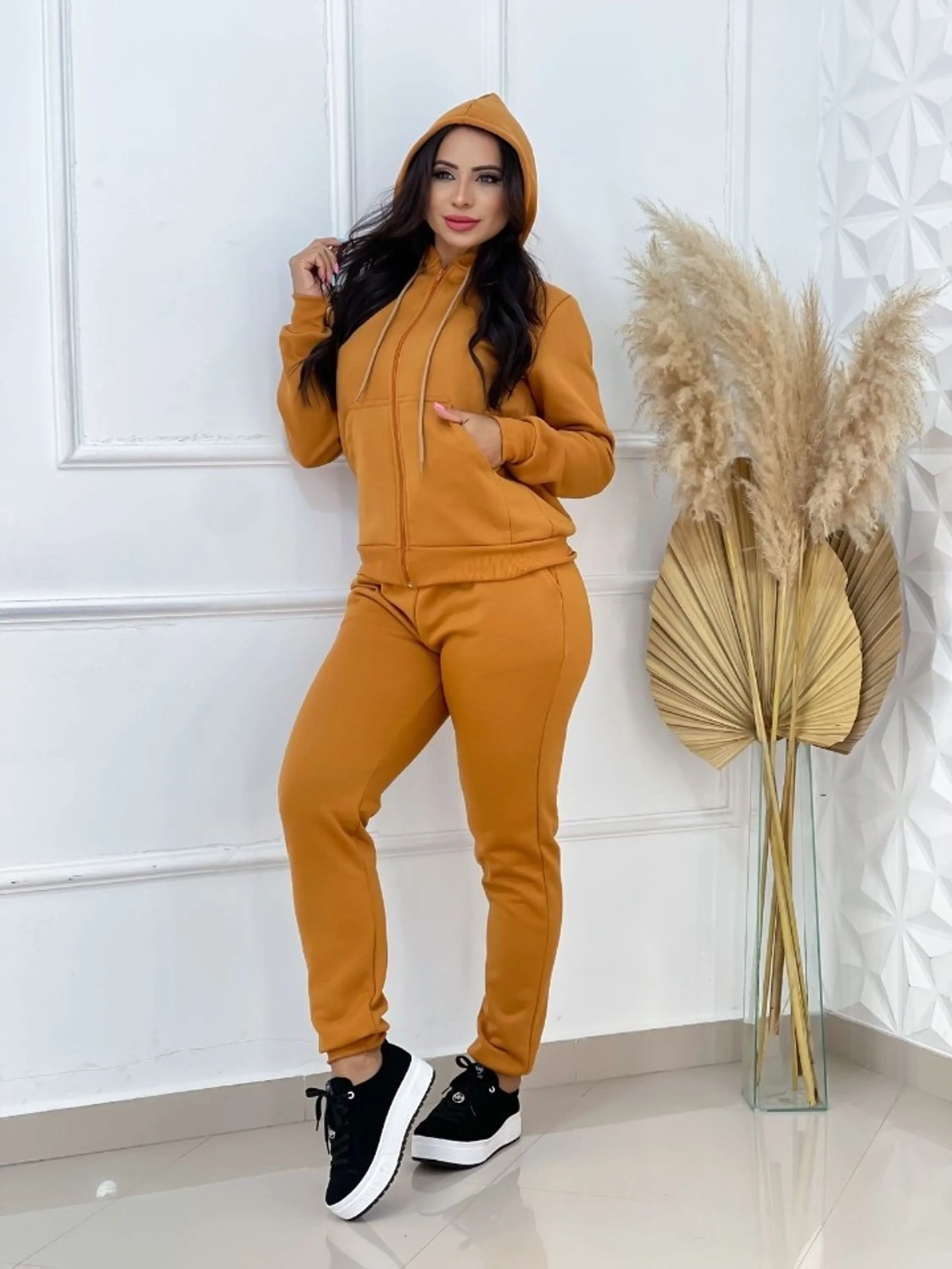 Conjunto Moletom flanelado com zíper (100)