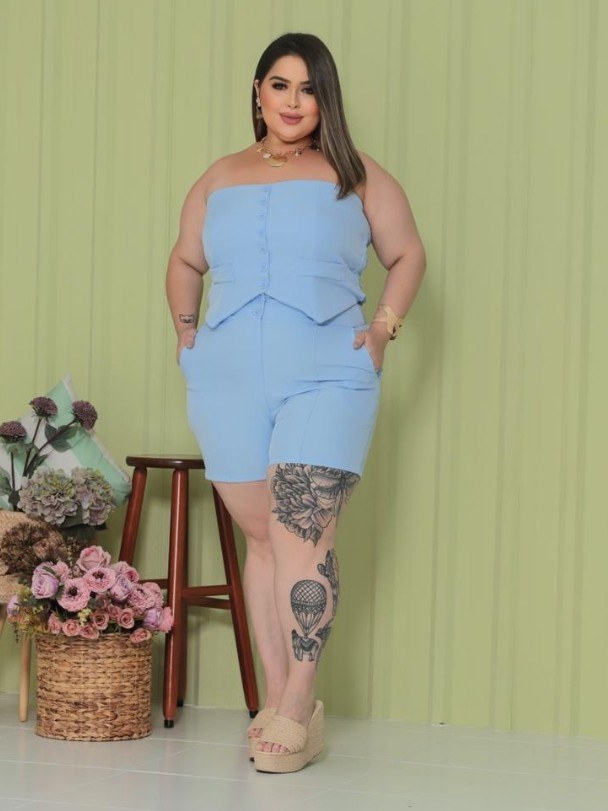 Conjunto feminino Plus size shorts e blusinha (172)