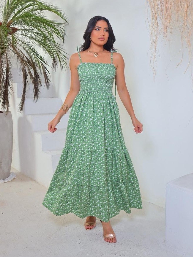 Vestido midi feminino de alcinha (18