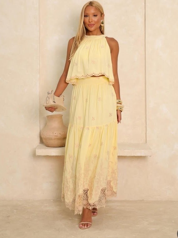 Conjunto feminino saia e blusinha sem bojo (151)