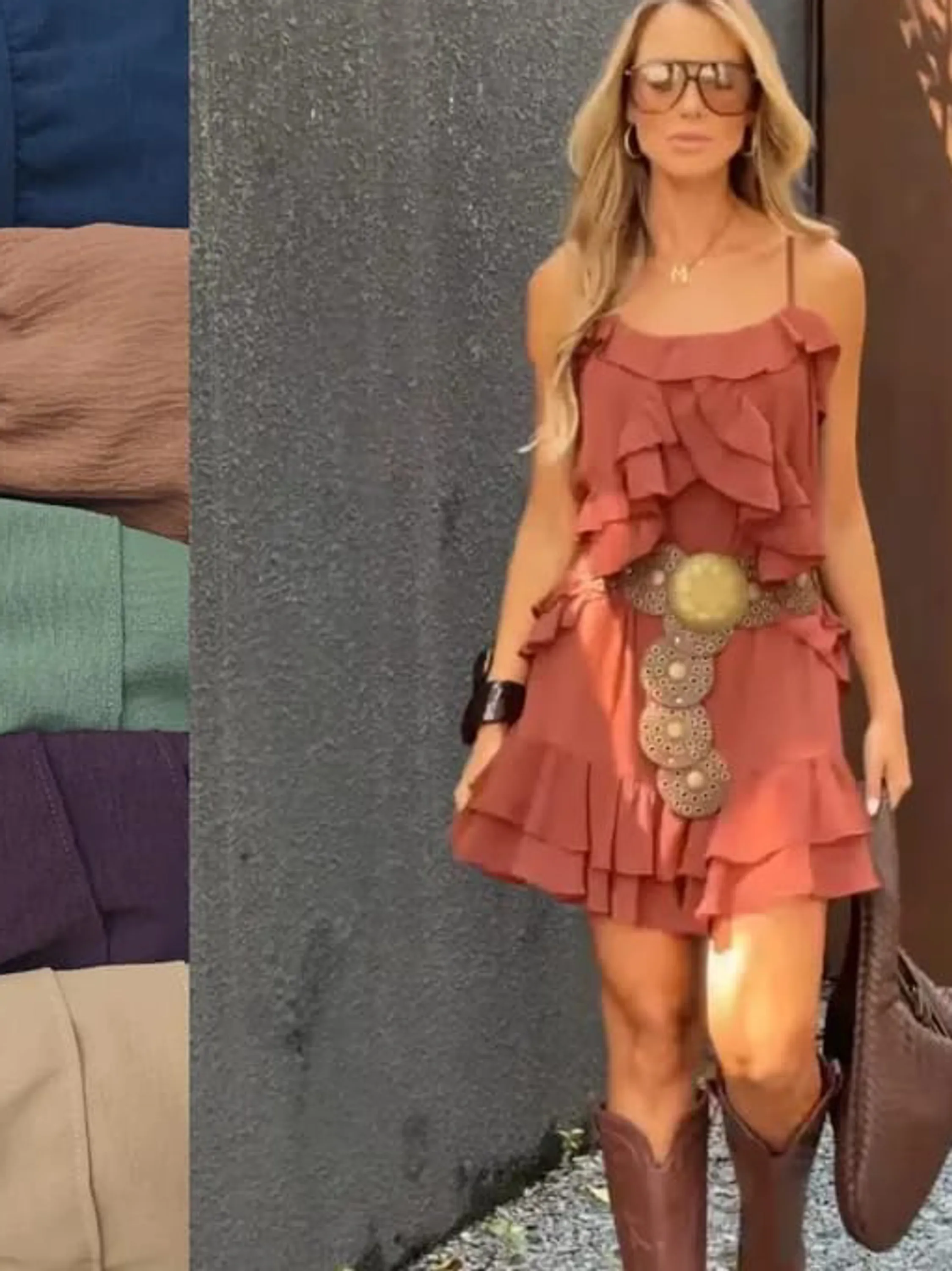 Vestido com babado feminino(Não acompanha cinto) (19)