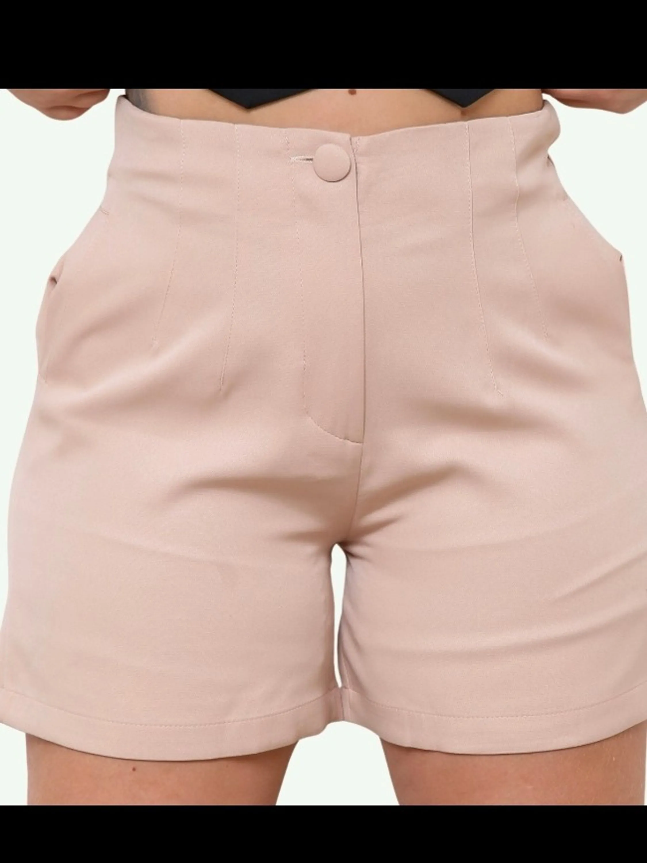 Shorts feminino com bolso tecido alfaiataria (124)