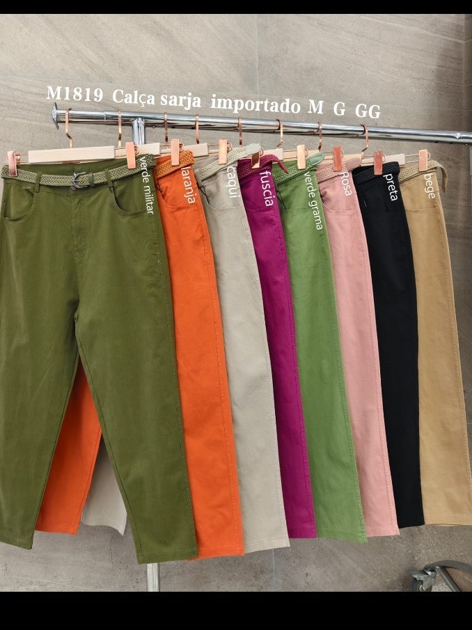 Calça sarja feminina importada com cinto (168)