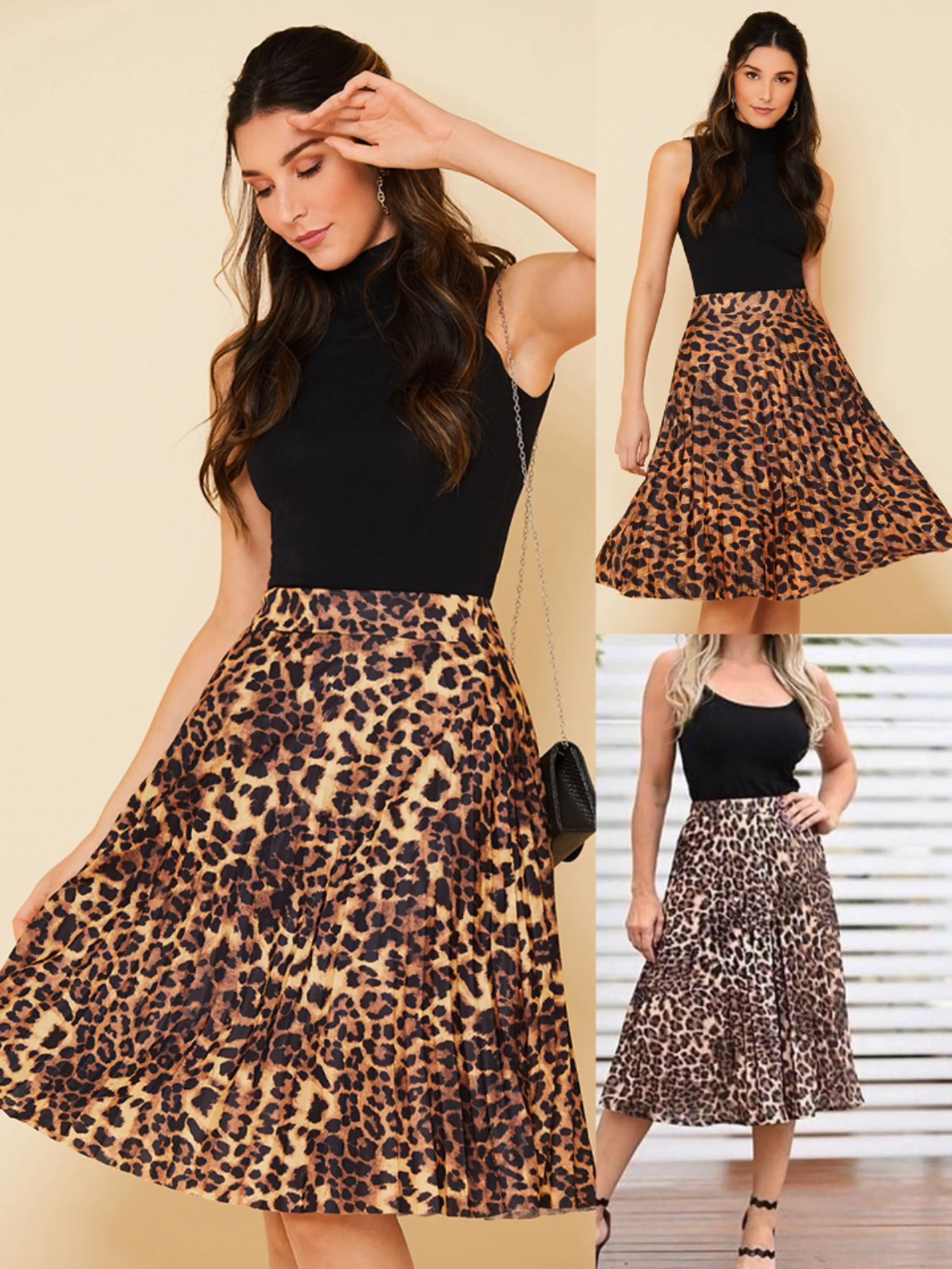 Saia MIDI animal print plissada (21)