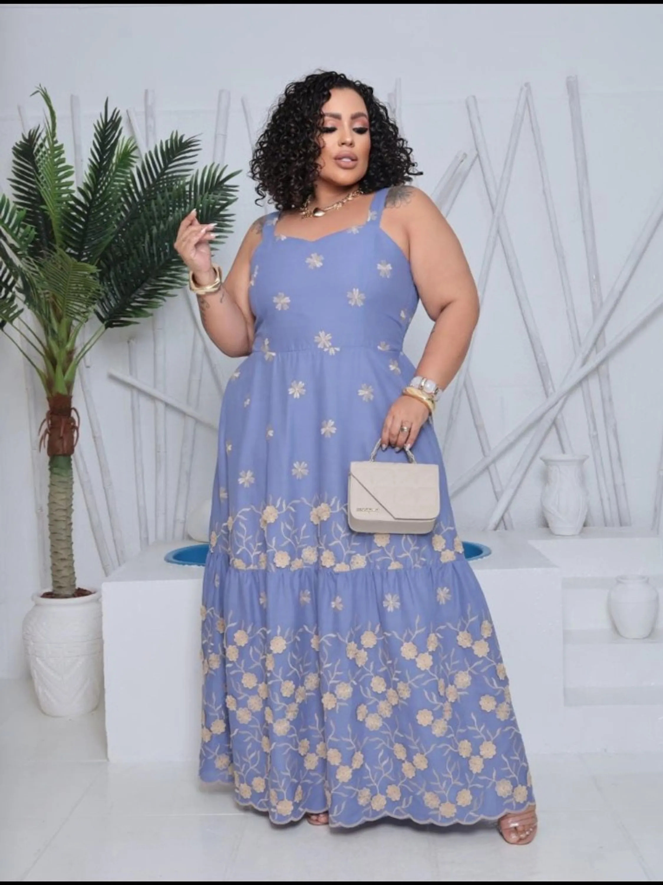 Vestido longo feminino Plus size (129)